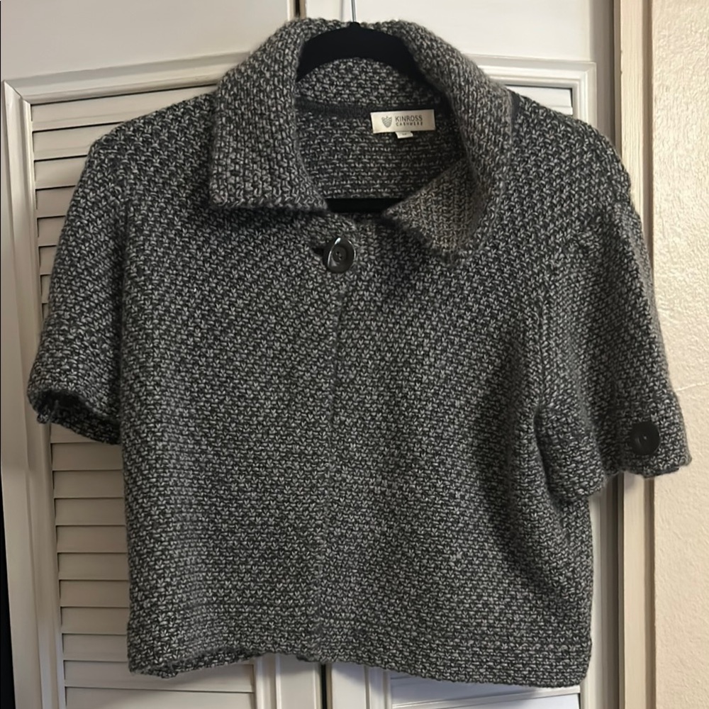 Gray Button-Up Sweater Shrug